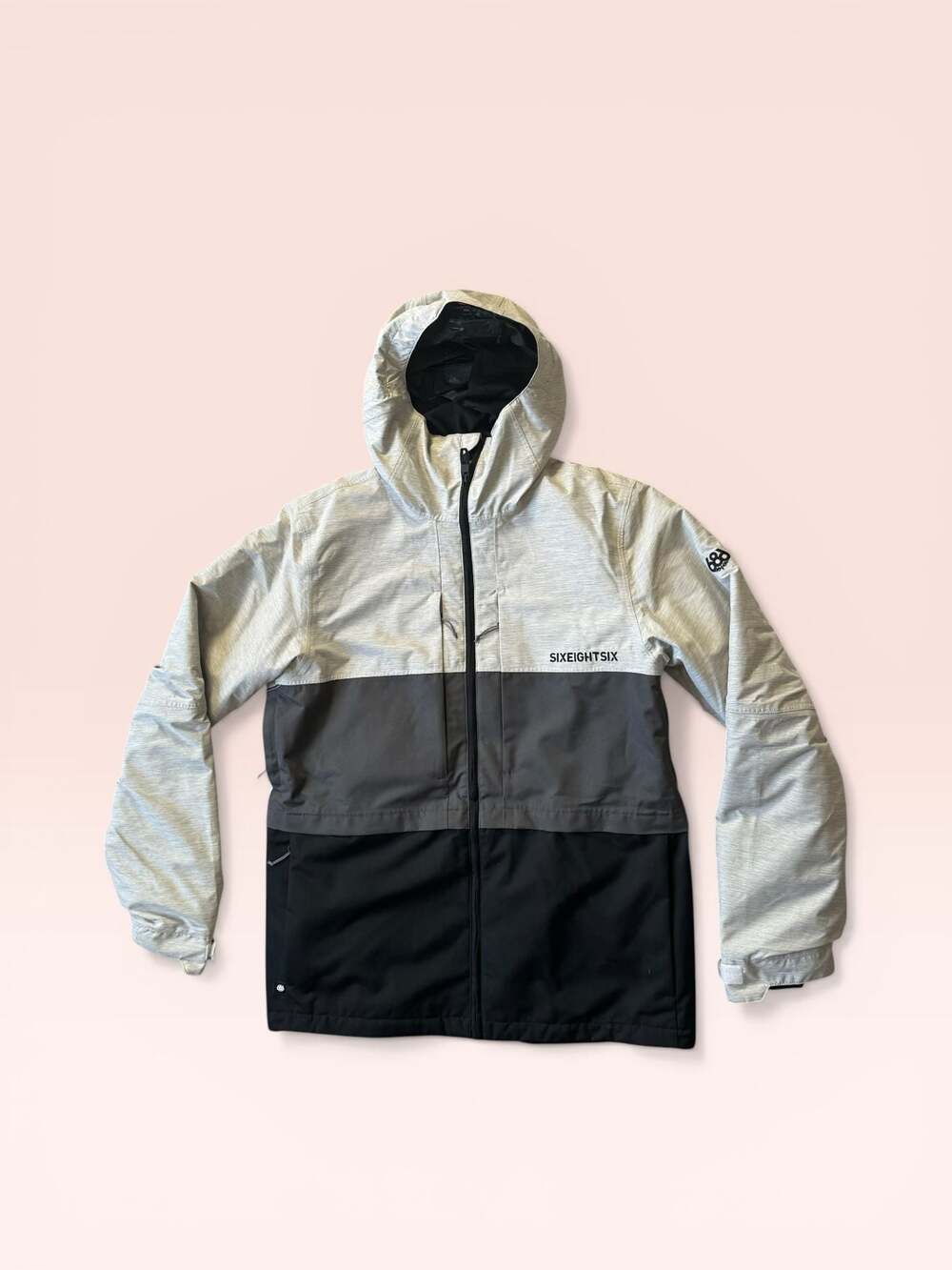 686 Smarty 3-in-1 Form Snowboard Jacket White Heather Colorblock